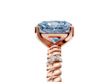 Rose gold Fancy Blue Radiant  Solitaire Twisted Band Prong Set Engagement Ring_65