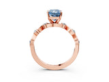 Rose gold Fancy Blue Radiant  Solitaire Twisted Band with Prong Setting 3