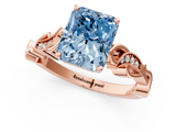 Rose gold Fancy Blue Radiant  Solitaire Vine Band with Milgrain Prong Setting_4