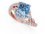 Rose gold Fancy Blue Radiant  Solitaire with Pavé Twist Band and Four-Prong Setting_72