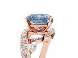 Rose gold Fancy Blue Radiant  Solitaire with Pavé Twist Band and Four-Prong Setting_76