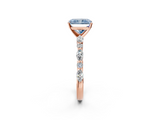Rose gold Fancy Blue Radiant  Solitaire with Side Stones on a Pavé Band and Four-Prong Setting_25