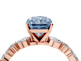 Rose gold Fancy Blue Radiant  Solitaire with Side Stones on a Pavé Band and Four-Prong Setting_27