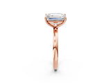 Rose gold Fancy Blue Radiant  and Emerald Cut Toi Moi Ring with Prong Setting_48