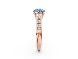 Rose gold Fancy Blue Round  Brilliant Channel-Set Solitaire Ring with Four-Prong Setting_22