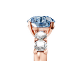 Rose gold Fancy Blue Round  Brilliant Cut Diamond Five-Stone Prong Set Engagement Ring with Channel Band_8