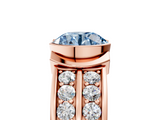Rose gold Fancy Blue Round  Brilliant Diamond Channel Set Wide Band Ring with Bezel Setting_25