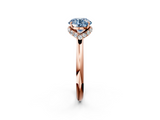 Rose gold Fancy Blue Round  Brilliant Solitaire Engagement Ring with Six-Prong Setting and Classic Band_22