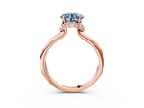 Rose gold Fancy Blue Round  Brilliant Solitaire Engagement Ring with Six-Prong Setting and Classic Band_23