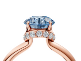 Rose gold Fancy Blue Round  Brilliant Solitaire Engagement Ring with Six-Prong Setting and Classic Band_24
