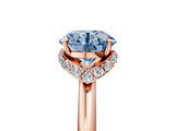 Rose gold Fancy Blue Round  Brilliant Solitaire Engagement Ring with Six-Prong Setting and Classic Band_25