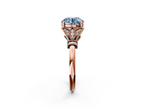 Rose gold Fancy Blue Round  Brilliant Solitaire with Pave Band and Four-Prong Setting_22