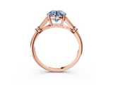 Rose gold Fancy Blue Round  Brilliant Solitaire with Pave Band and Four-Prong Setting_23