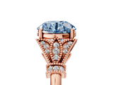 Rose gold Fancy Blue Round  Brilliant Solitaire with Pave Band and Four-Prong Setting_25