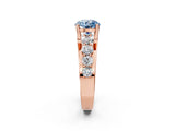 Rose gold Fancy Blue Round  Brilliant Solitaire with Side Stones on a Pave Band and Four-Prong Setting_14