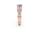 Rose gold Fancy Blue Round  Brilliant Solitaire with Side Stones on a Pave Band and Four-Prong Setting_26