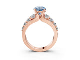 Rose gold Fancy Blue Round  Brilliant Solitaire with Side Stones on a Pave Band and Four-Prong Setting_27
