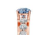 Rose gold Fancy Blue Round  Brilliant Solitaire with Side Stones on a Pave Band and Four-Prong Setting_29