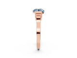 Rose gold Fancy Blue Round Cut Brilliant Solitaire Diamond Ring with Channel Set Band and Bar Prong Setting_2