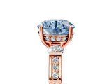 Rose gold Fancy Blue Round Cut Brilliant Three-Stone Pave Band with Four-Prong Setting_5