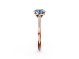 Rose gold Fancy Blue Round  Cut Channel Set Solitaire Engagement Ring with Four-Prong Setting_227