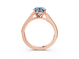 Rose gold Fancy Blue Round  Cut Channel Set Solitaire Engagement Ring with Four-Prong Setting_228