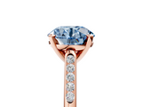 Rose gold Fancy Blue Round  Cut Channel Set Solitaire Engagement Ring with Four-Prong Setting_230