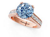 Rose gold Fancy Blue Round  Cut Channel Set Solitaire Engagement Ring with Prong Setting_21
