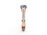 Rose gold Fancy Blue Round  Cut Channel Set Solitaire Engagement Ring with Prong Setting_22