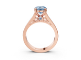 Rose gold Fancy Blue Round  Cut Channel Set Solitaire Engagement Ring with Prong Setting_23