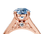 Rose gold Fancy Blue Round  Cut Channel Set Solitaire Engagement Ring with Prong Setting_24