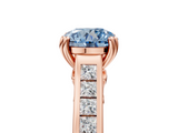 Rose gold Fancy Blue Round  Cut Channel Set Solitaire Engagement Ring with Prong Setting_25
