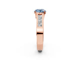 Rose gold Fancy Blue Round Cut Cut Channel Set Solitaire Ring with Four-Prong Setting_2