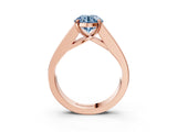 Rose gold Fancy Blue Round Cut Cut Channel Set Solitaire Ring with Four-Prong Setting_3
