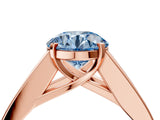 Rose gold Fancy Blue Round Cut Cut Channel Set Solitaire Ring with Four-Prong Setting_4