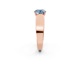 Rose gold Fancy Blue Round Cut Cut Diamond Channel Set Solitaire Ring with Four-Prong Setting_2