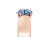 Rose gold Fancy Blue Round Cut Cut Diamond Channel Set Solitaire Ring with Four-Prong Setting_5