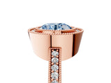 Rose gold Fancy Blue Round Cut-Cut Diamond Halo Engagement Ring with Pave Band and Prong Setting_5