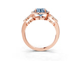Rose gold Fancy Blue Round Cut Cut Halo Diamond Infinity Band with Four-Prong Setting_3