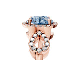 Rose gold Fancy Blue Round Cut Cut Halo Diamond Infinity Band with Four-Prong Setting_5