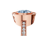 Rose gold Fancy Blue Round Cut Cut Halo Pavé Diamond Ring_5