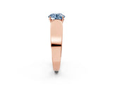 Rose gold Fancy Blue Round Cut Diamond Channel Set Solitaire Ring with Four-Prong Setting_14