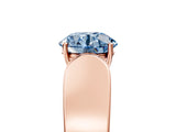 Rose gold Fancy Blue Round Cut Diamond Channel Set Solitaire Ring with Four-Prong Setting_17