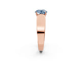 Rose gold Fancy Blue Round Cut Diamond Channel Set Solitaire Ring with Four-Prong Setting_38