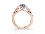 Rose gold Fancy Blue Round Cut Diamond Channel Set Solitaire Ring with Four-Prong Setting_39