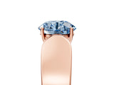 Rose gold Fancy Blue Round Cut Diamond Channel Set Solitaire Ring with Four-Prong Setting_41