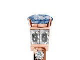 Rose gold Fancy Blue Round Cut Diamond Engagement Ring with Baguette Side Stones and Channel Set Band_25