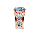 Rose gold Fancy Blue Round  Cut Diamond Engagement Ring with Pavé Band and Four-Prong Setting_8