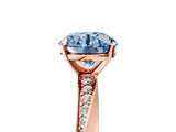 Rose gold Fancy Blue Round Cut Diamond Engagement Ring with Side Stone Accents and Four-Prong Setting_17