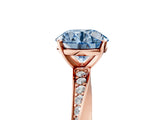 Rose gold Fancy Blue Round Cut Diamond Engagement Ring with Side Stone Accents and Four-Prong Setting_53